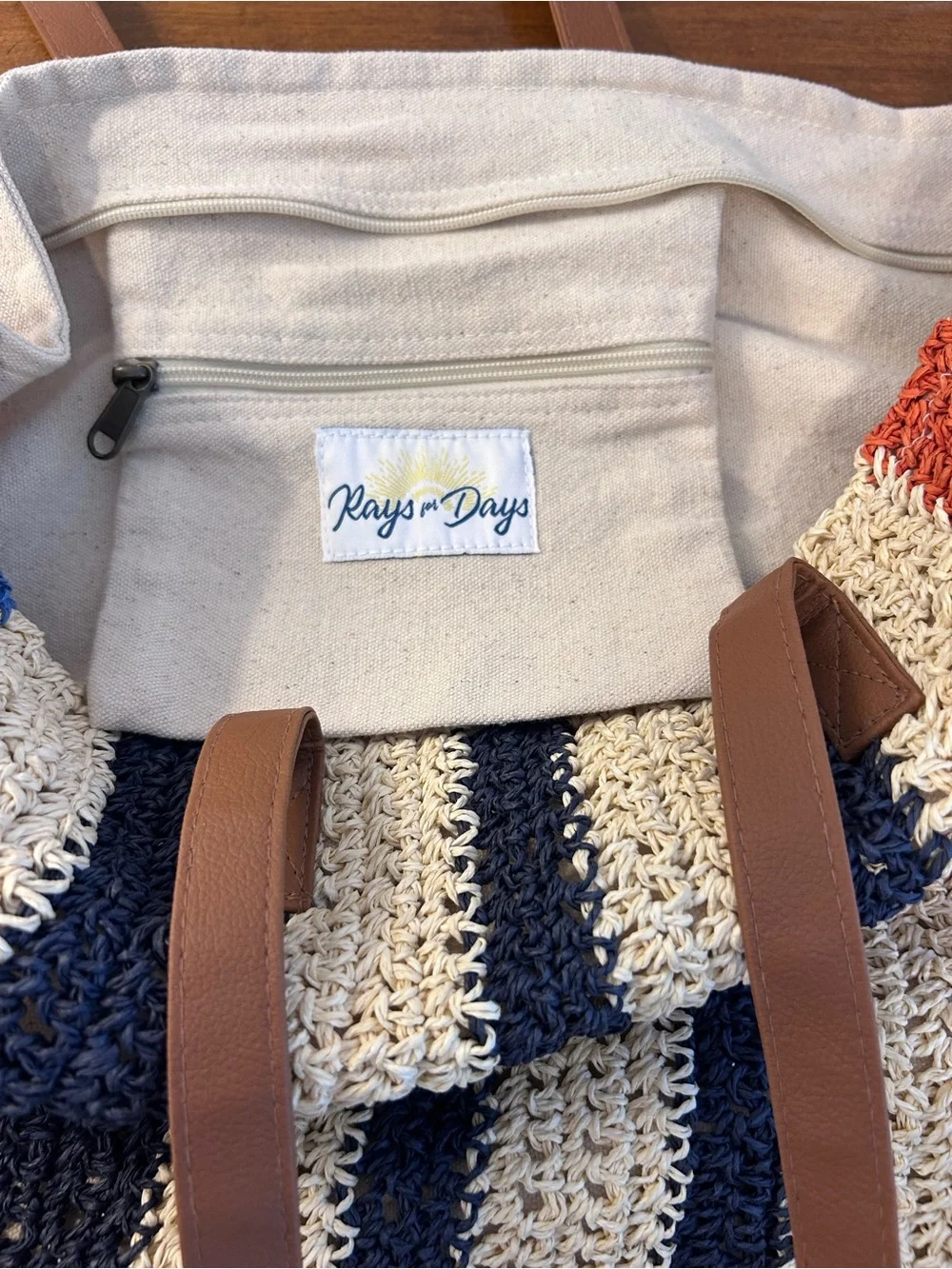Rays for Days Shorebreak Weekender Woven Stripe Beach Tote Bag